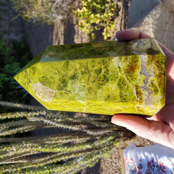 Chunky, Vibrant African Green Opal Obelisk - Picture 5 of 17